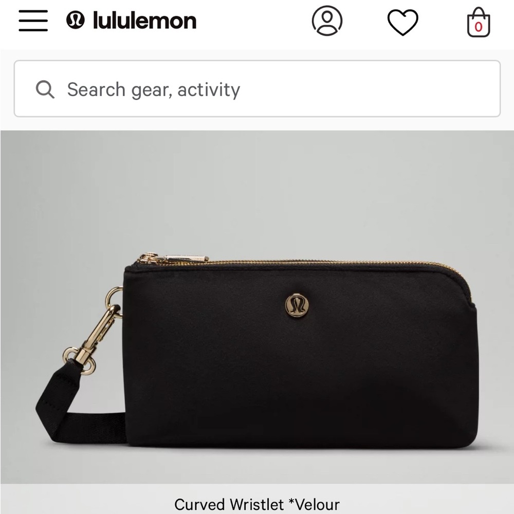 Lululemon Athletica Black Velour Wristlet - NWOT